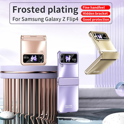 Frosted Electroplated Phone Case For Galaxy Z Flip 6/5/4 Hinge Full Package