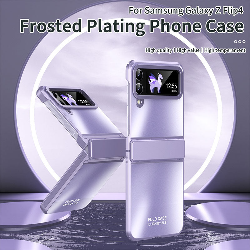 Frosted Electroplated Phone Case For Galaxy Z Flip 6/5/4 Hinge Full Package