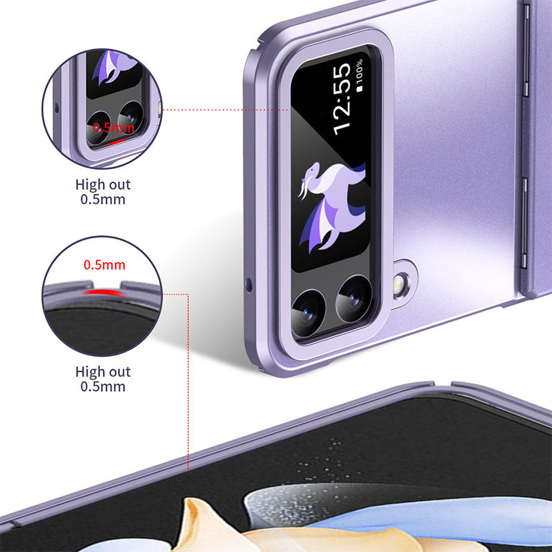 Frosted Electroplated Phone Case For Galaxy Z Flip 6/5/4 Hinge Full Package