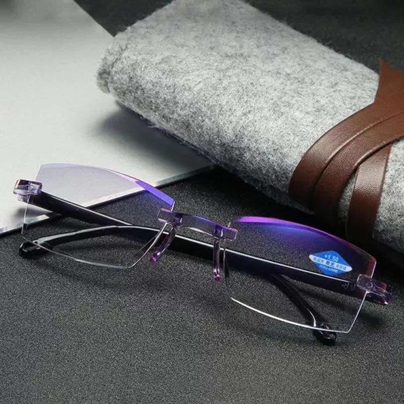 Clarkod high hardness sapphire anti-blue light dual-use progressive reading glasses, far and near