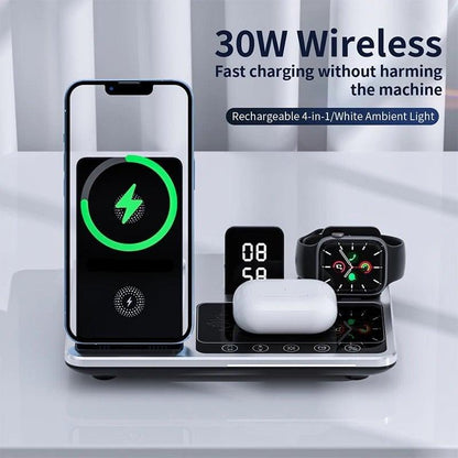 2024 Smart Touch 4-in-1 Wireless Charger (30W) for iPhone, Apple Watch, and AirPods