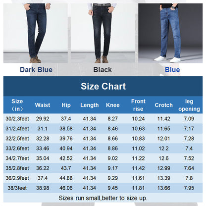 Men's elastic high waist straight leg jeans