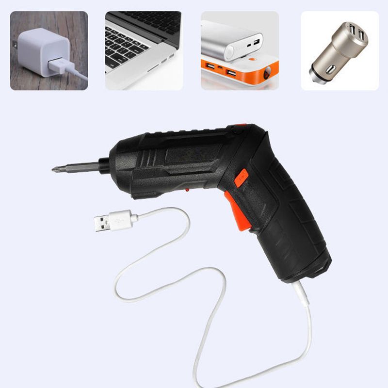 USB rechargeable, battery-powered and rotatable screwdriver set