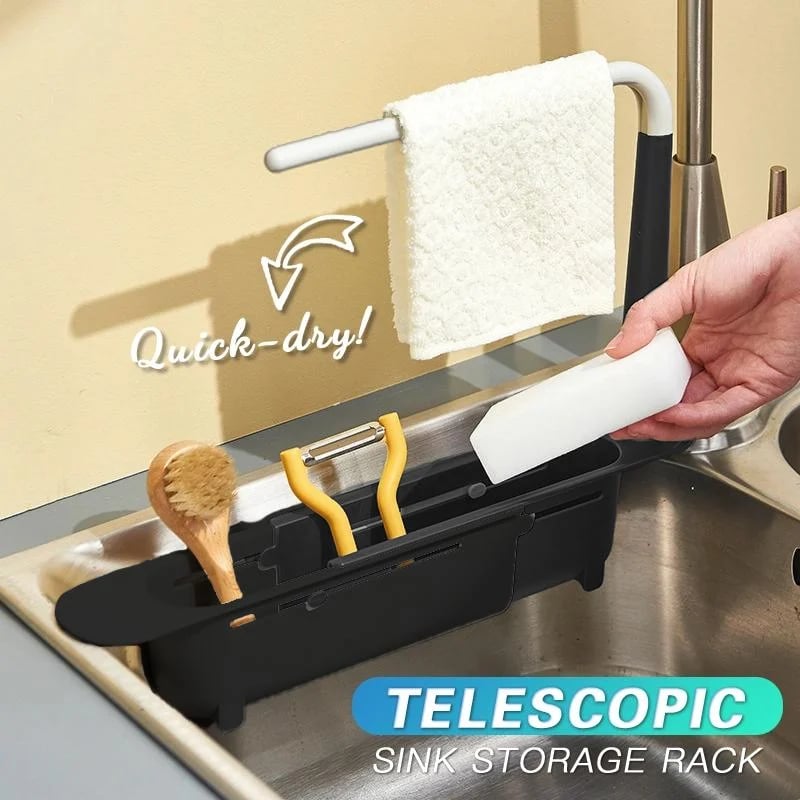 (🎁2024 New Year Hot Sale🎁)Updated Telescopic Sink Storage Rack😊