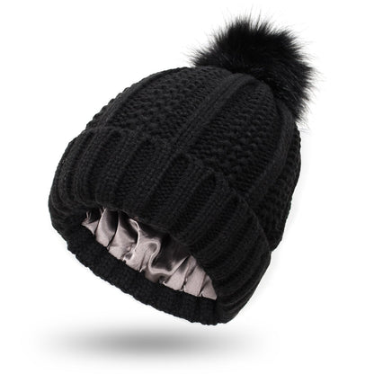 Elastic Ribbed Knit Hat for Hair Protection