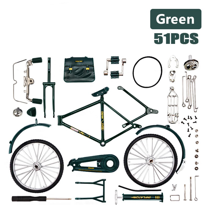 51 PCS DIY Retro Bicycle Model Ornament For Kids