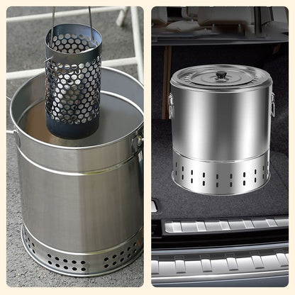 Stainless Steel Smokeless BBQ Grill Bucket