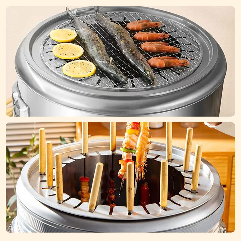 Stainless Steel Smokeless BBQ Grill Bucket