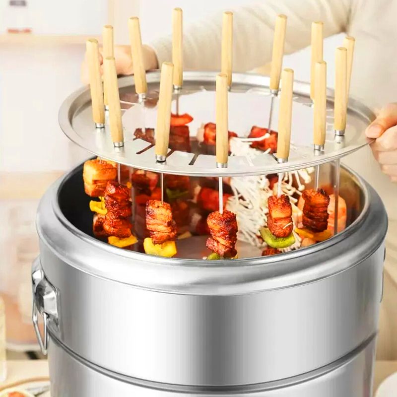 Stainless Steel Smokeless BBQ Grill Bucket