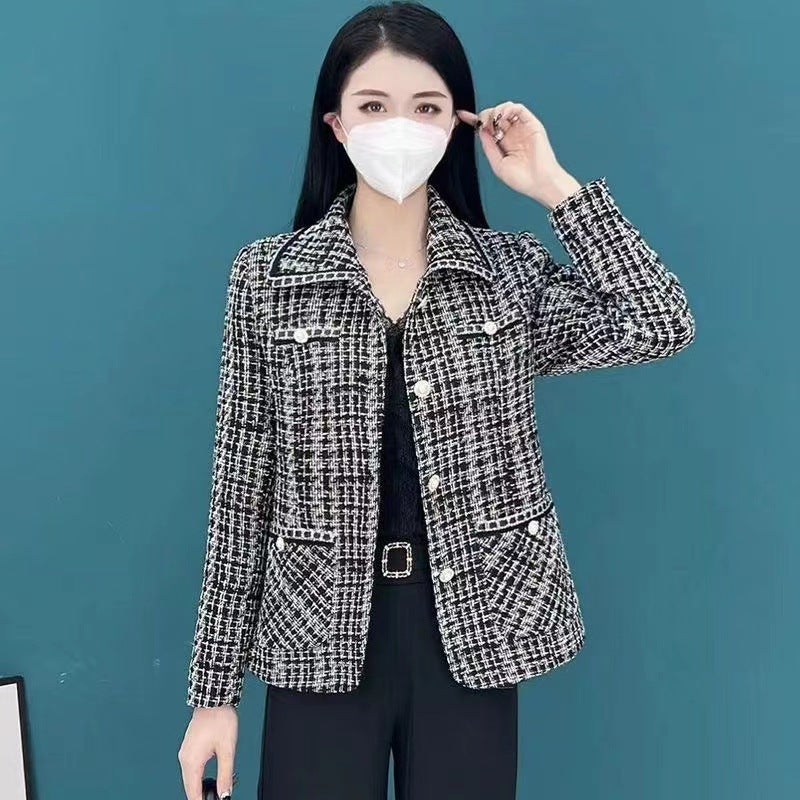 Women's Houndstooth Print Blazer