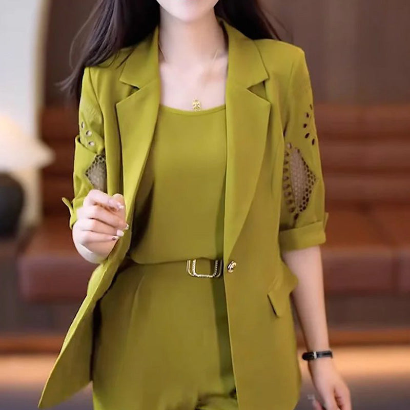 🔥50% OFF🔥Nice Gift-Woman's Fashionable And Slim Blazer 3-piece Suit Set