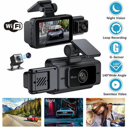 Vehicle Night Vision 3- Channel Dash Camera